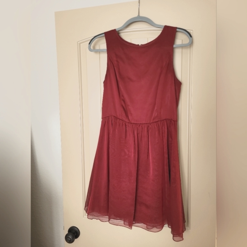Burgundy Chiffon Dress